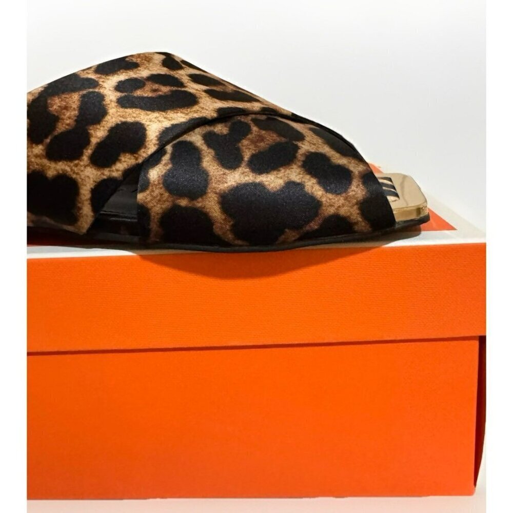 Katy Perry The Checked In Slide Sandal Leopard Print Satin 5 NIB - Picture 3 of 5